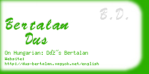 bertalan dus business card